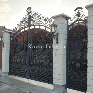 Кованые ворота в стиле барокко, со стеклом. , фото 3