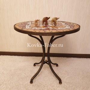 Кованый столик со столешницой из мазайки., фото 2