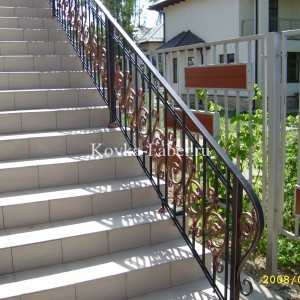 Кованые перила на бетонной лестнице, фото 2